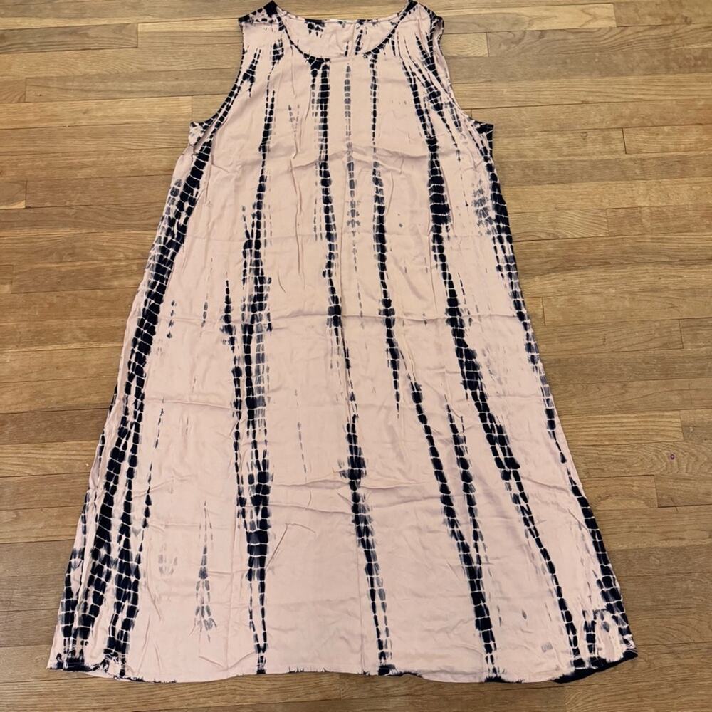 Pale pink black sleeveless a-line maxi shift dress size 4XL
b71